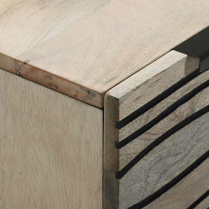 Sideboard Weiß 60 x 33.5 x 75 cm massives Mangoholz