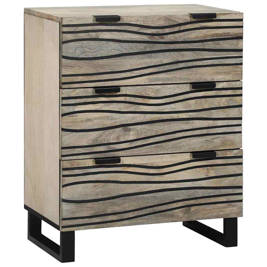 Sideboard Weiß 60 x 33.5 x 75 cm massives Mangoholz