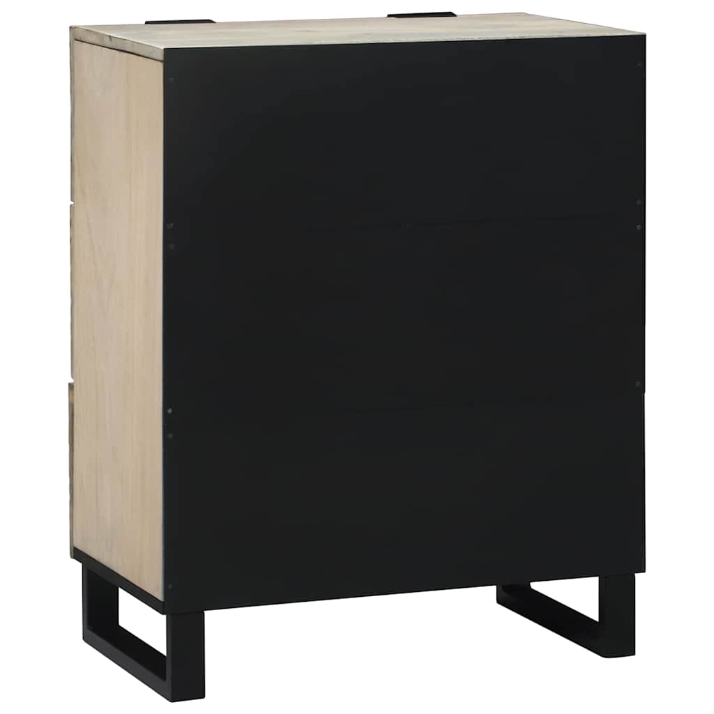 Sideboard Weiß 60 x 33.5 x 75 cm massives Mangoholz