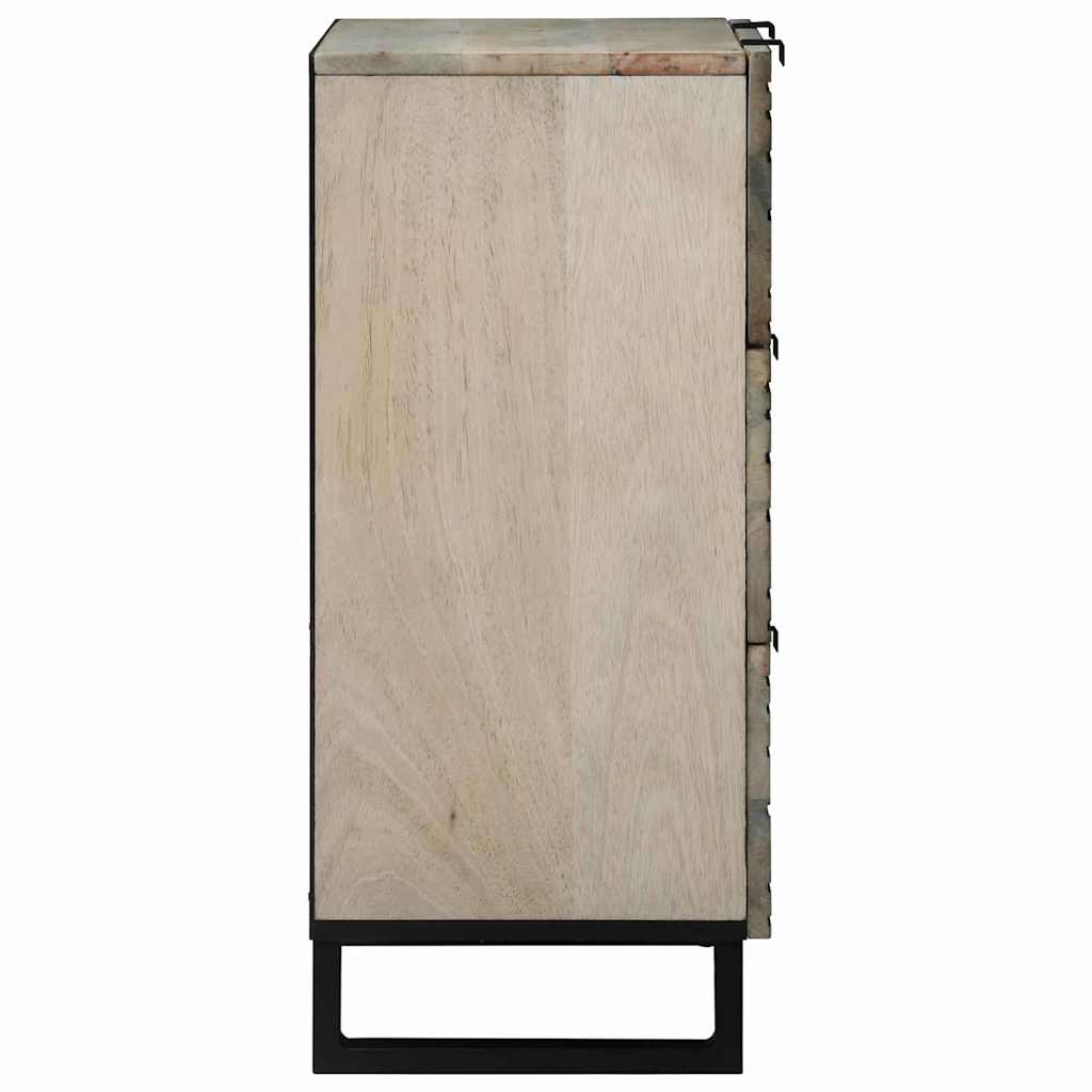 Sideboard Weiß 60 x 33.5 x 75 cm massives Mangoholz