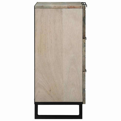 Sideboard Weiß 60 x 33.5 x 75 cm massives Mangoholz