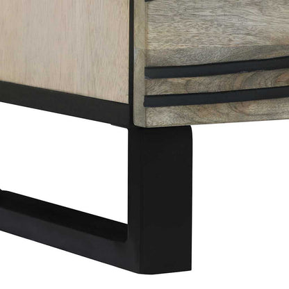 Nachttisch 2 pcs Weiß und Schwarz 40 x 33 x 46 cm