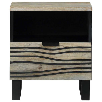 Nachttisch 2 pcs Weiß und Schwarz 40 x 33 x 46 cm