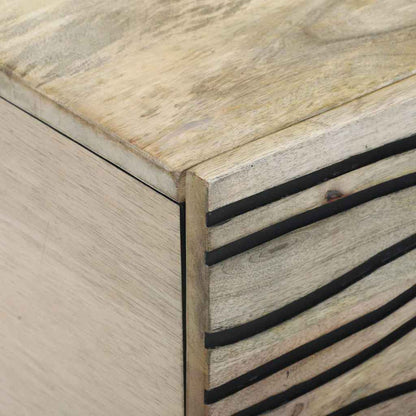 Couchtisch Weiß, Schwarz 100 x 54 x 40 cm massives Mangoholz