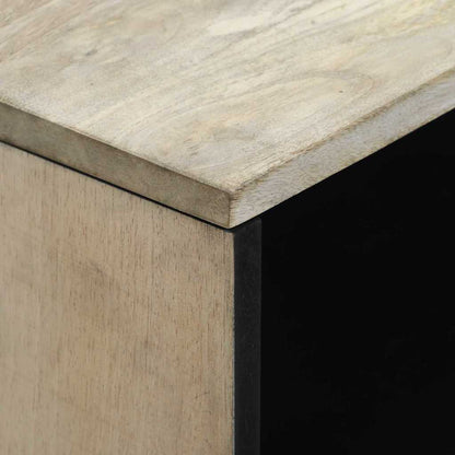 Couchtisch Weiß, Schwarz 80 x 54 x 40 cm massives Mangoholz