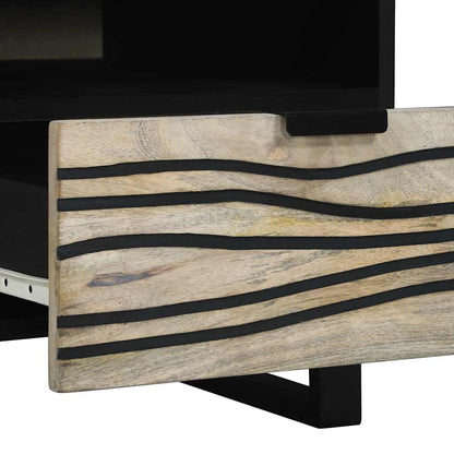 Couchtisch mit Schubladen Beige und Schwarz 80 x 54 x 40 cm