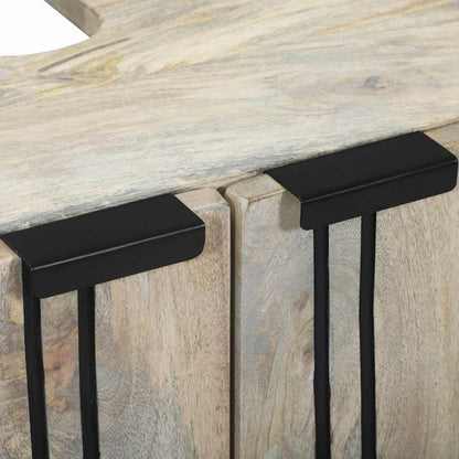 Waschbeckenschrank mit Regal Weiß 62 x 33 x 58 cm Holzwerkstoff