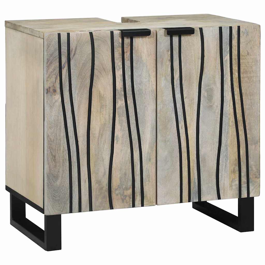 Waschbeckenschrank mit Regal Weiß 62 x 33 x 58 cm Holzwerkstoff