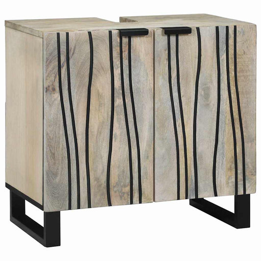 Spülenschrank mit Regal Braun und Schwarz 62 x 33 x 58 cm