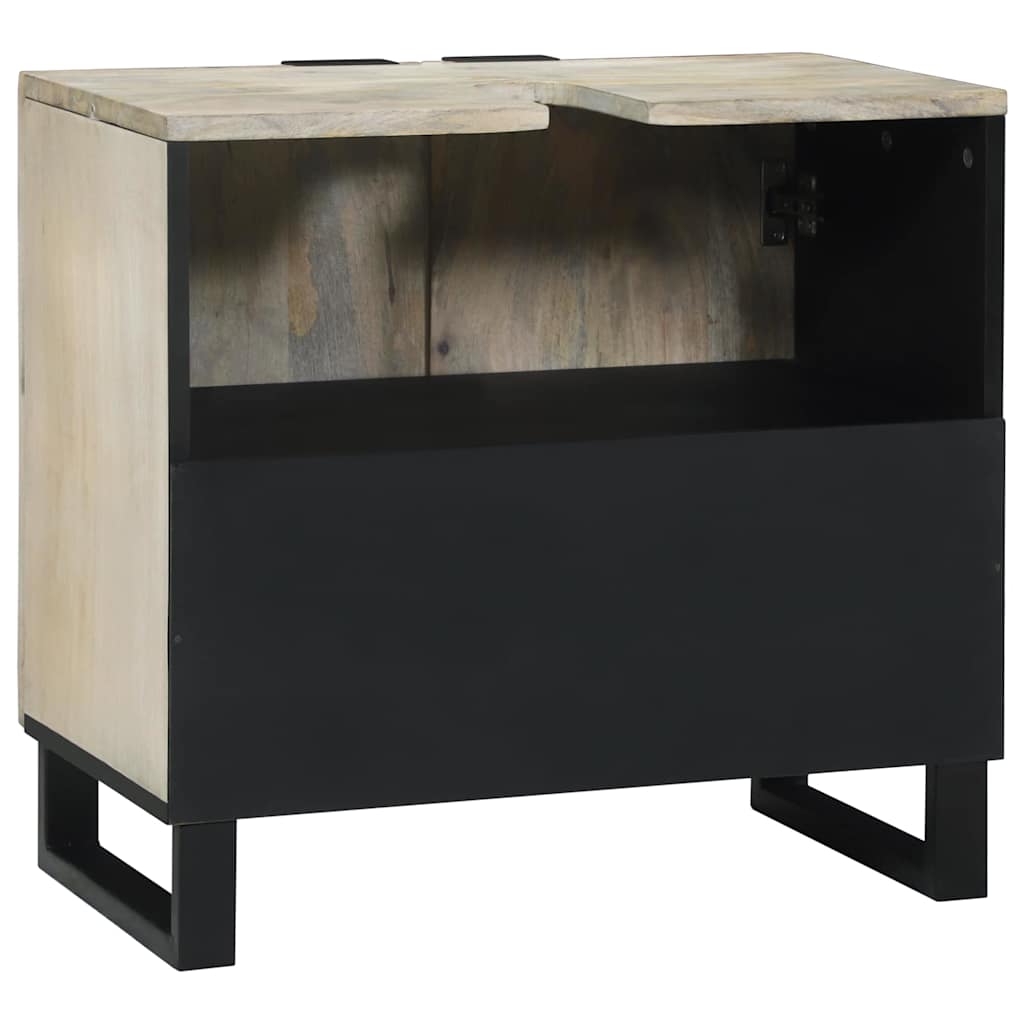 Waschbeckenschrank mit Regal Weiß 62 x 33 x 58 cm Holzwerkstoff
