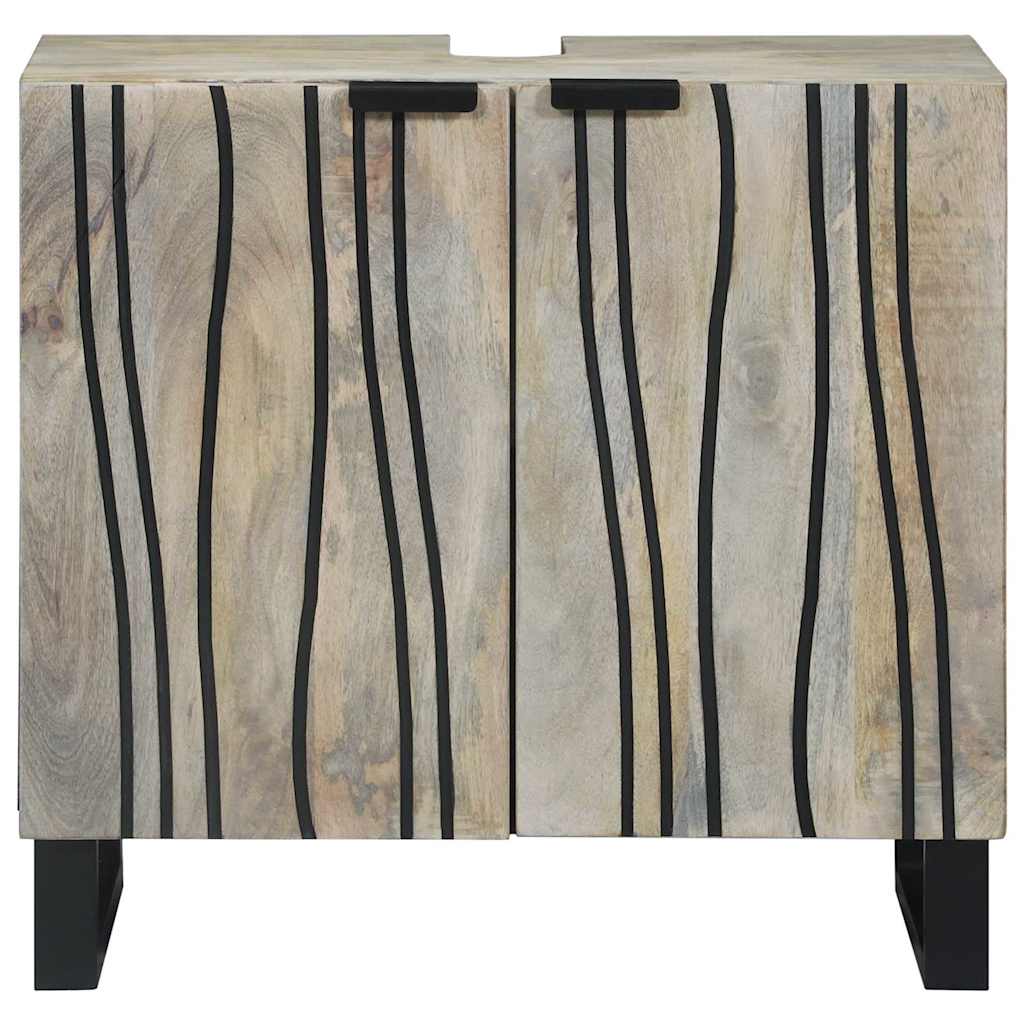 Waschbeckenschrank mit Regal Weiß 62 x 33 x 58 cm Holzwerkstoff