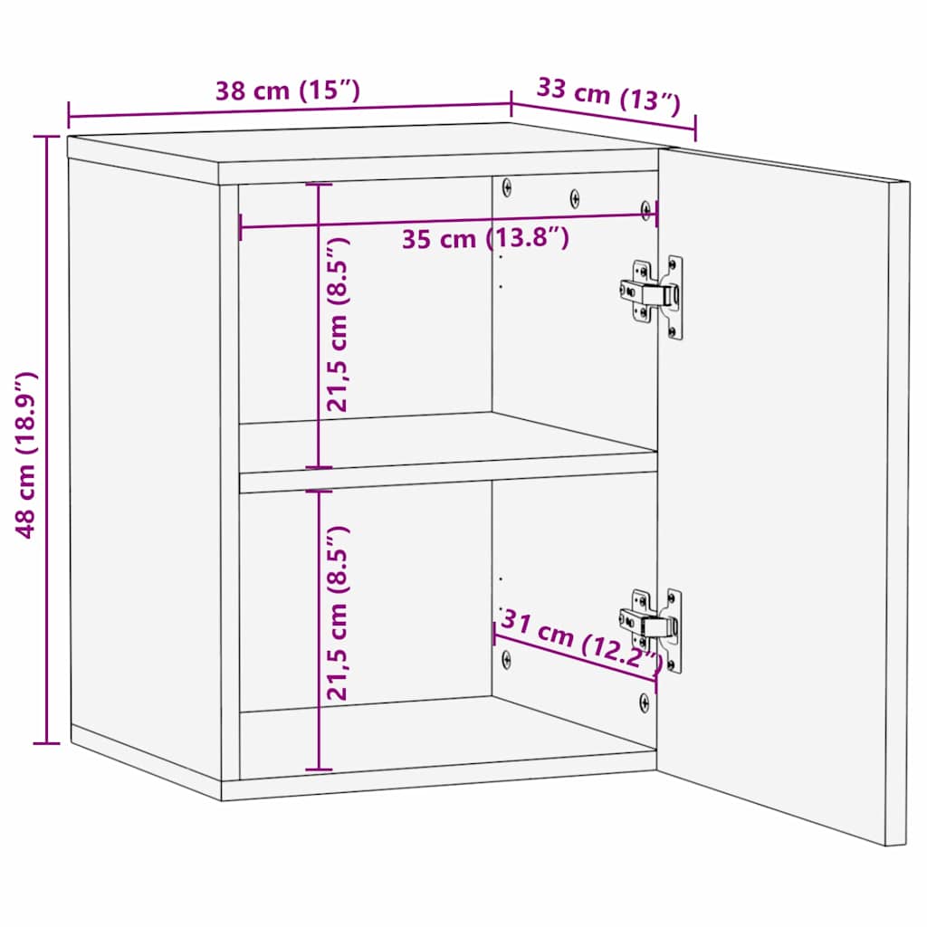 Spülenschrank Braun und Schwarz 38 x 33,5 x 48 cm Holzwerkstoff