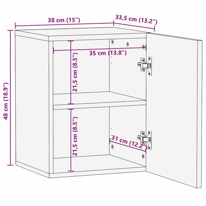 Waschbeckenschrank mit Tür Weiß 38 x 33,5 x 48 cm Holzwerkstoff