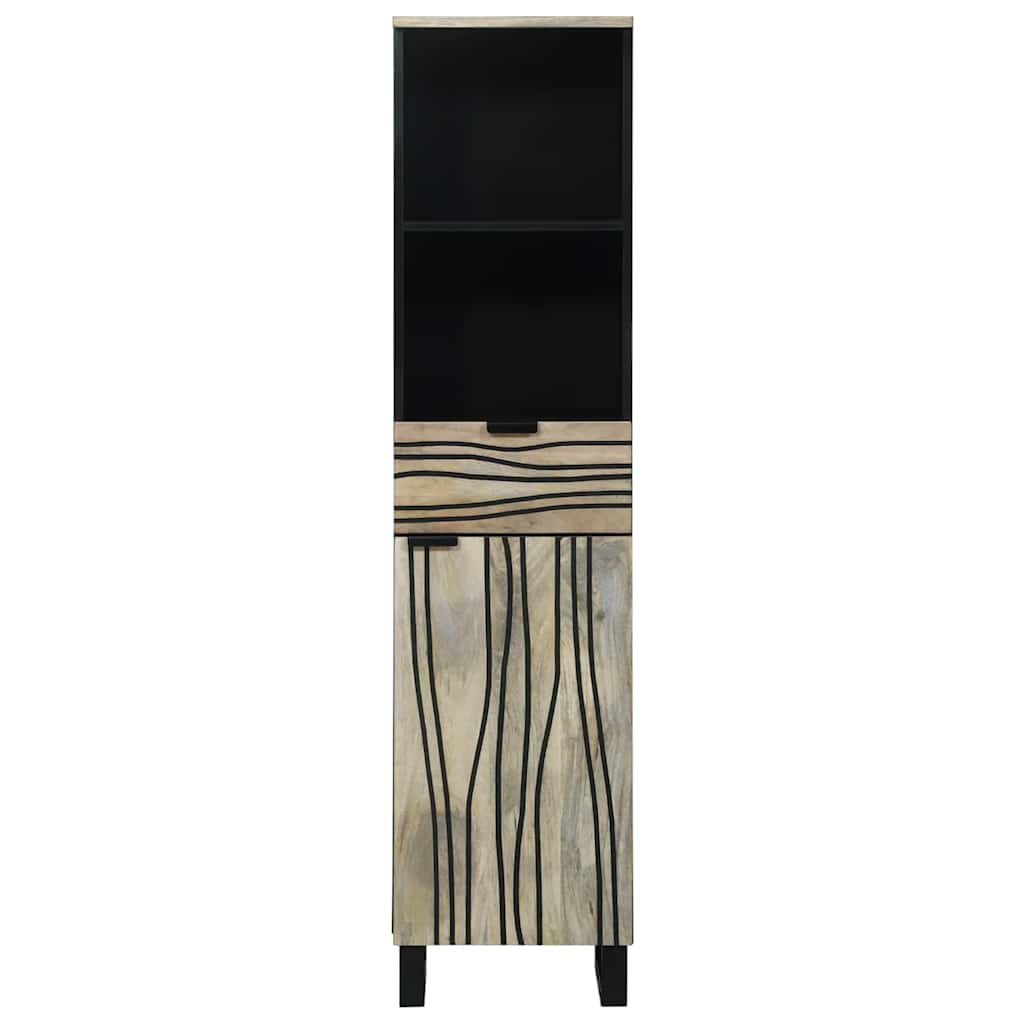 Waschbeckenschrank mit Tür Weiß 38 x 33 x 160 cm Holzwerkstoff