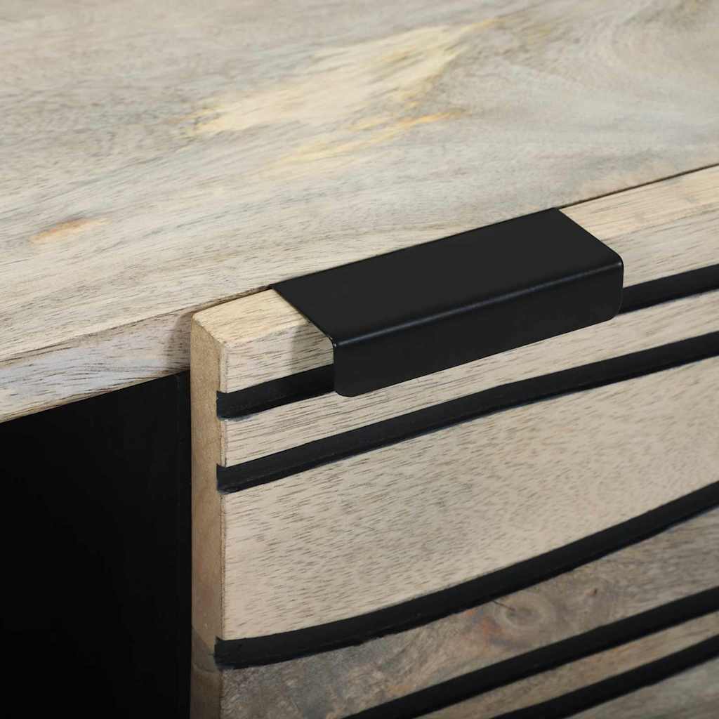 Sideboard Weiß 80 x 33 x 75 cm massives Mangoholz