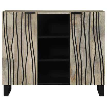 Sideboard Weiß 90 x 33 x 75 cm massives Mangoholz