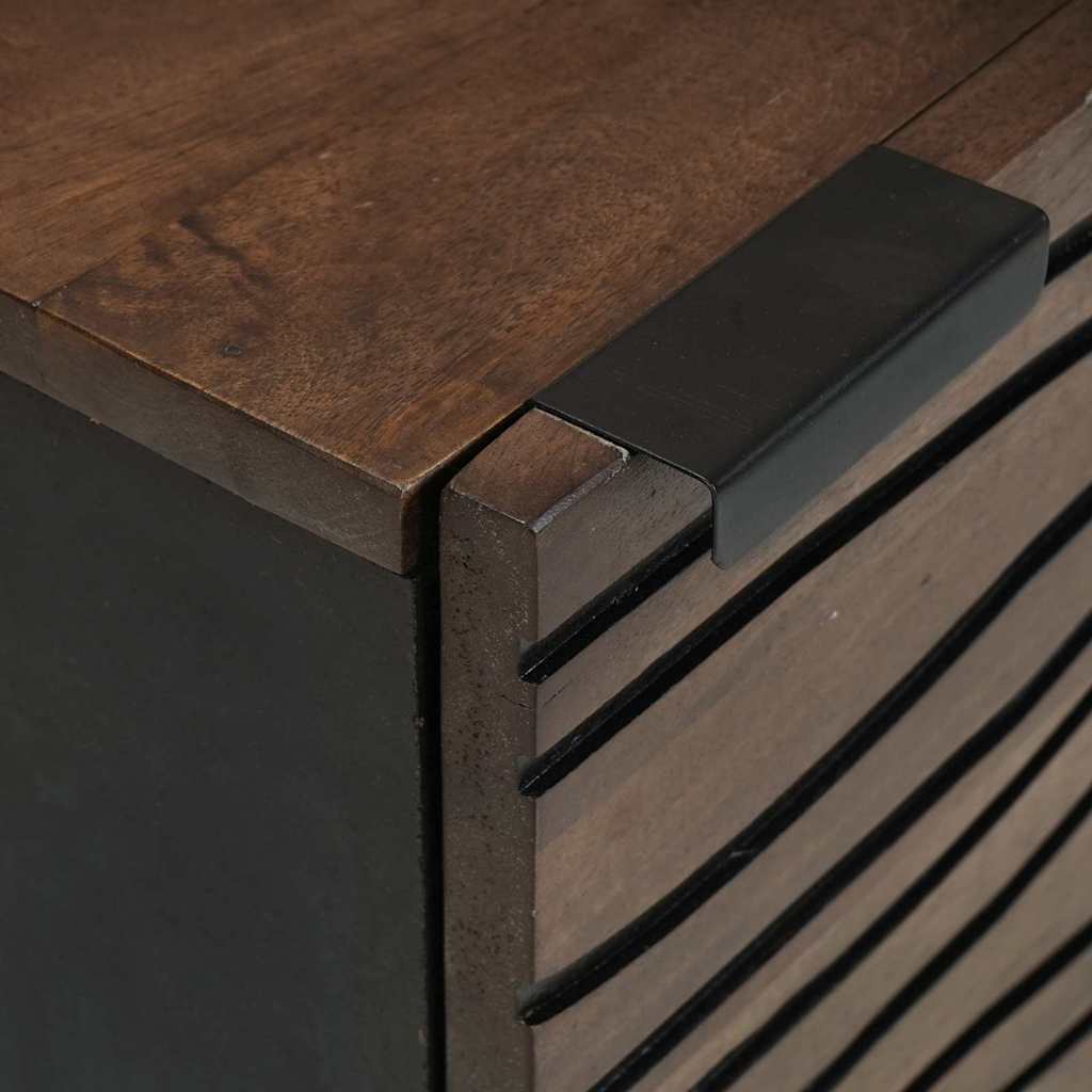 Nachttisch Walnuss 40 x 33 x 46 cm Massivholz Akazie