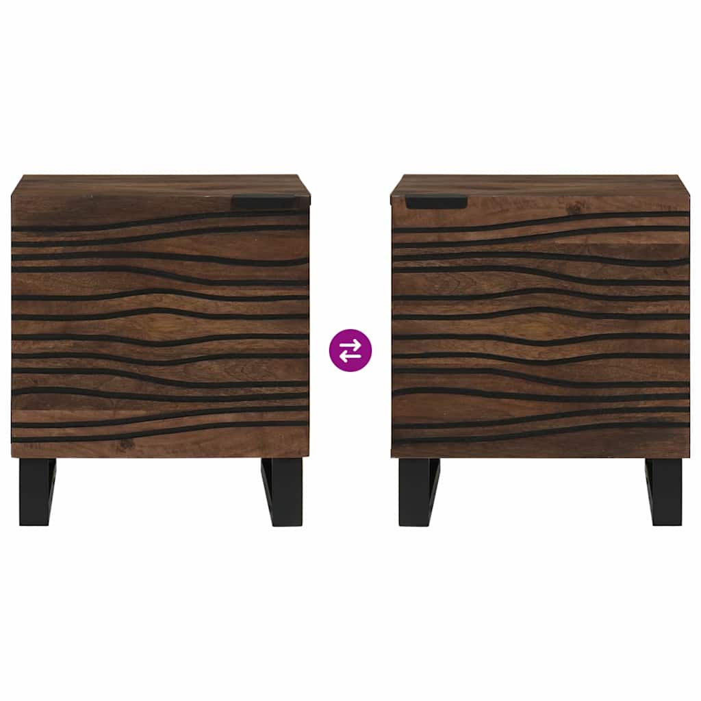 Nachttisch Walnuss 40 x 33 x 46 cm Massivholz Akazie