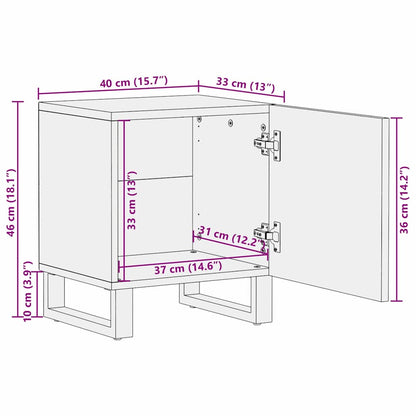 Nachttisch Walnuss 40 x 33 x 46 cm Massivholz Akazie
