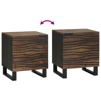Nachttisch 2 pcs Walnuss 40 x 33 x 46 cm massives Mangoholz