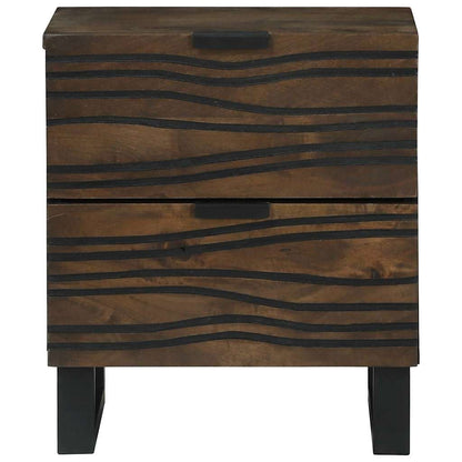 Nachttisch 2 pcs Walnuss 40 x 33 x 46 cm massives Mangoholz