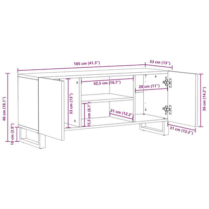TV-Schrank Braun 160 x 30 x 30.5 cm massives Mangoholz
