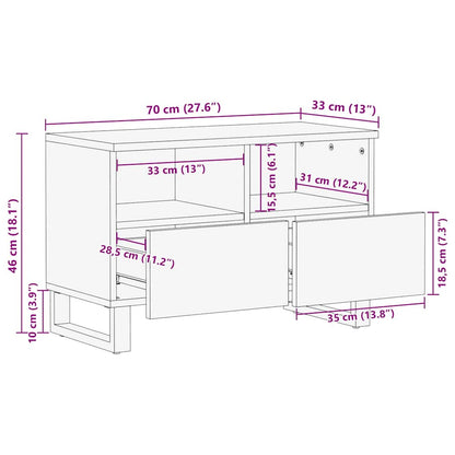 TV-Schrank Braun 70 x 33 x 46 cm massives Mangoholz