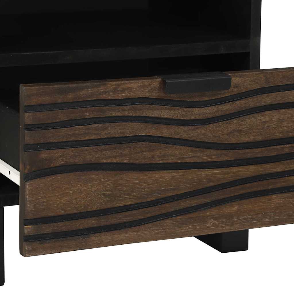 Nachttisch 2 pcs Walnuss 40 x 33 x 46 cm massives Mangoholz