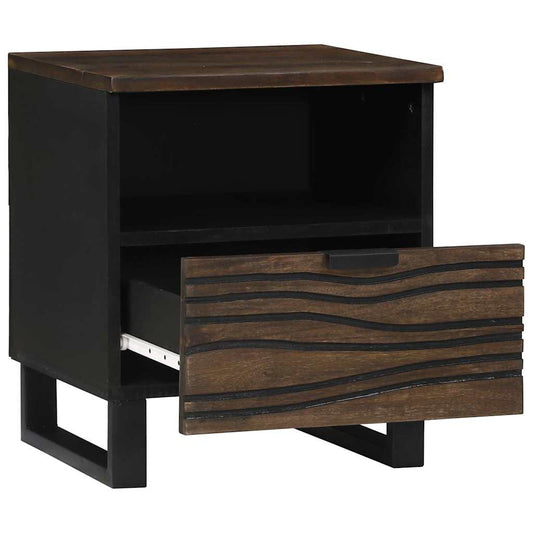 Nachttisch 2 pcs Walnuss 40 x 33 x 46 cm massives Mangoholz