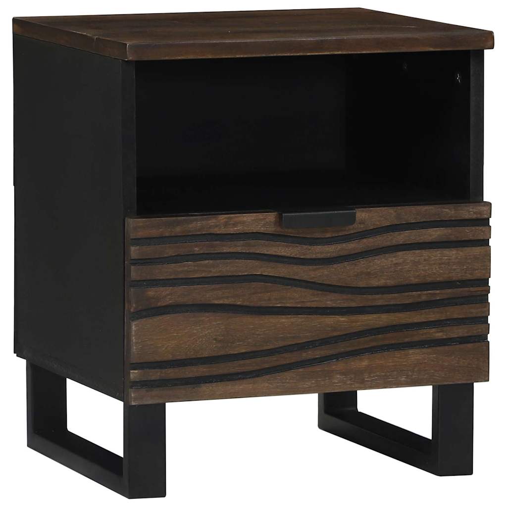 Nachttisch 2 pcs Walnuss 40 x 33 x 46 cm massives Mangoholz