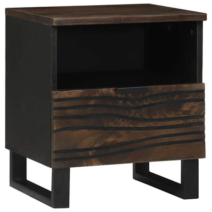Nachttisch 2 pcs Walnuss 40 x 33 x 46 cm massives Mangoholz