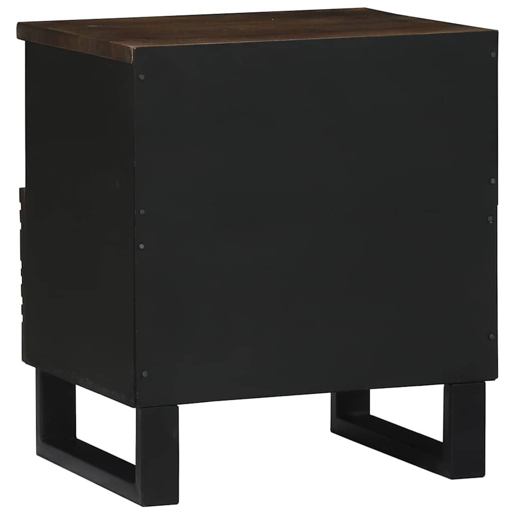 Nachttisch 2 pcs Walnuss 40 x 33 x 46 cm massives Mangoholz