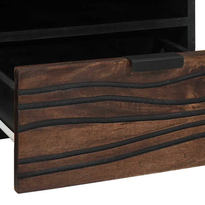 Couchtisch with Drawer Braun und Schwarz 80 x 54 x 40 cm