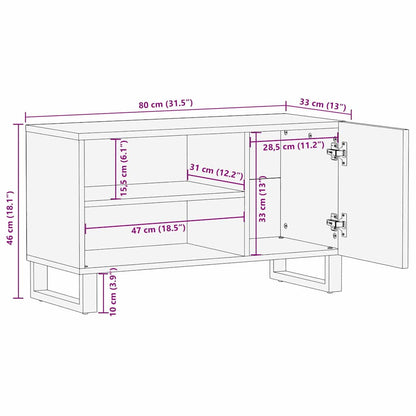 TV-Schrank Braun 80 x 33 x 46 cm massives Mangoholz