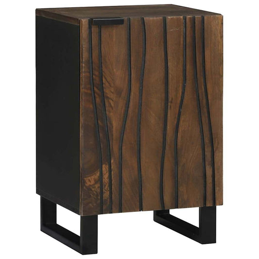 Badezimmer Schrank mit Tür Braun und Schwarz 38 x 33.5 x 58 cm