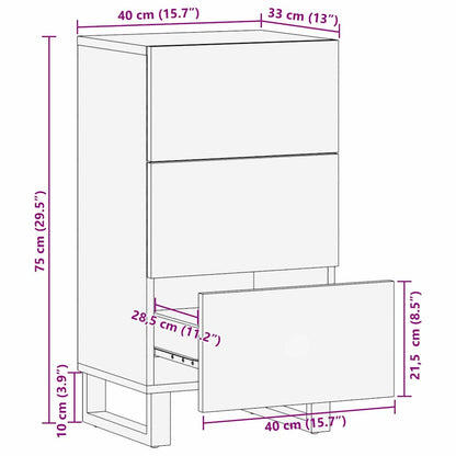 Sideboard Braun 40 x 33 x 75 cm massives Mangoholz