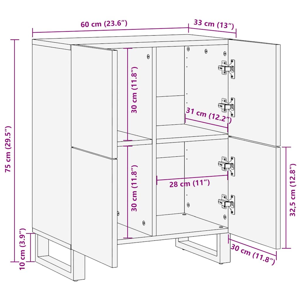 Medienlagerungsschränke & Regale Braun 60 x 33.5 x 75 cm