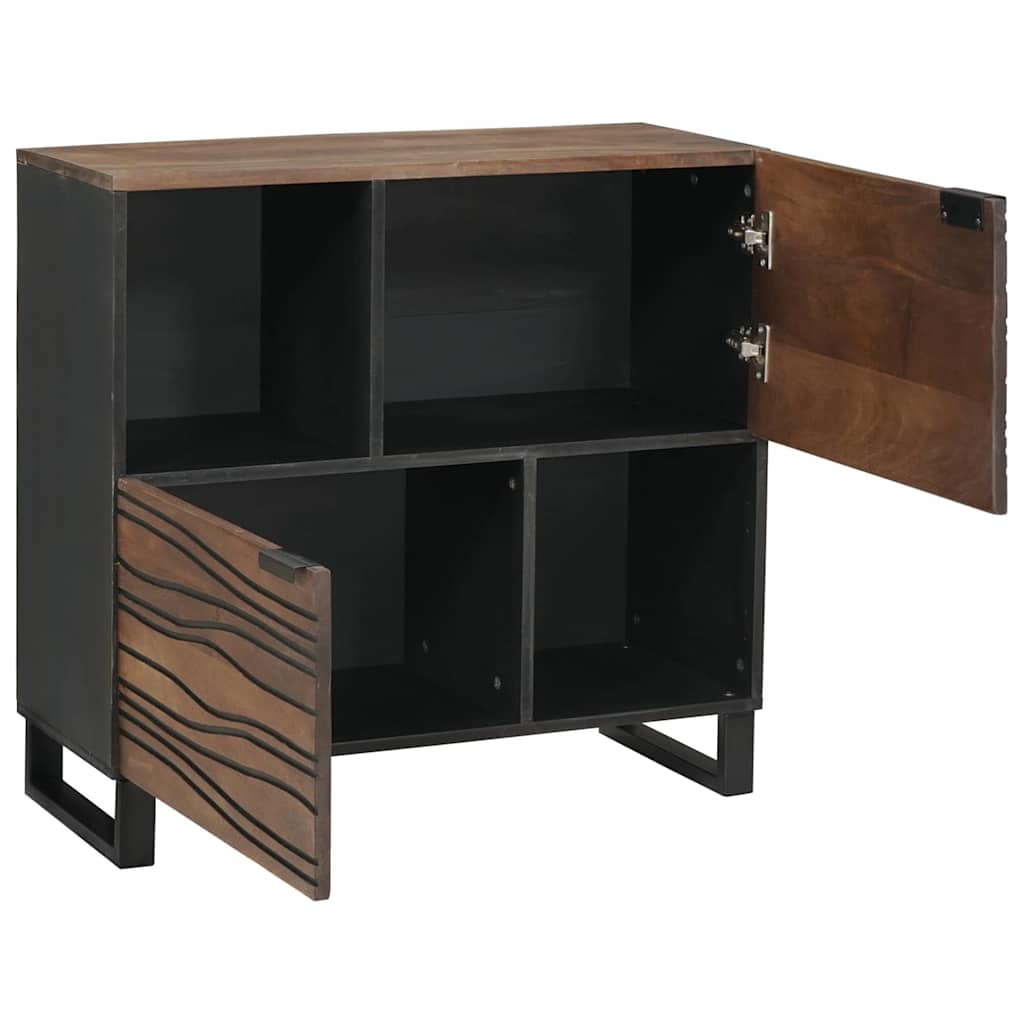 Sideboard Braun 80 x 33 x 75 cm massives Mangoholz
