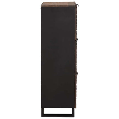 Hochboard Braun 40 x 33 x 110 cm massives Mangoholz