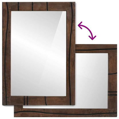 Badezimmer Spiegel Wandmontiert Braun 50 x 2,5 x 70 cm