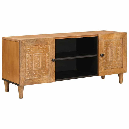 TV-Schränk Hellbraun 105 x 33 x 46 cm massives Mangoholz