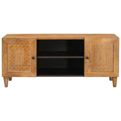 TV-Schränk Hellbraun 105 x 33 x 46 cm massives Mangoholz