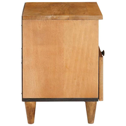 Nachttisch 2 pcs Hellbraun 40 x 33 x 46 cm massives Mangoholz