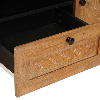 TV-Schränk Hellbraun 105 x 33 x 46 cm massives Mangoholz