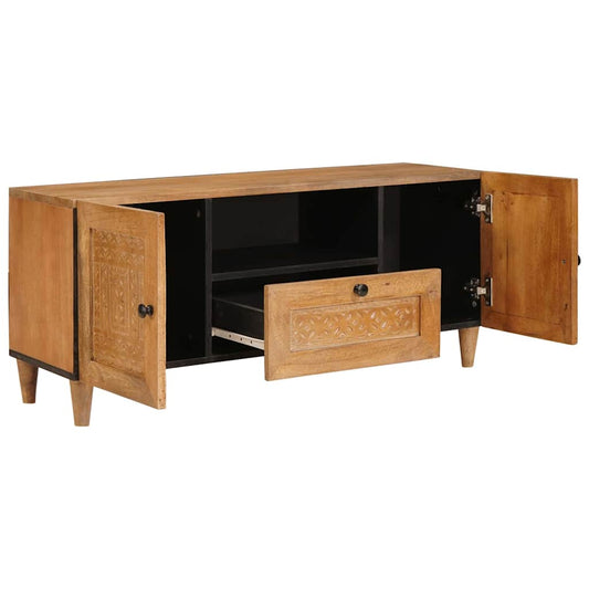 TV-Schränk Hellbraun 105 x 33 x 46 cm massives Mangoholz