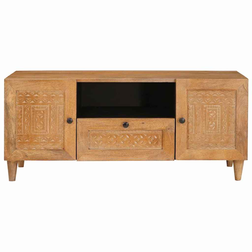 TV-Schränk Hellbraun 105 x 33 x 46 cm massives Mangoholz