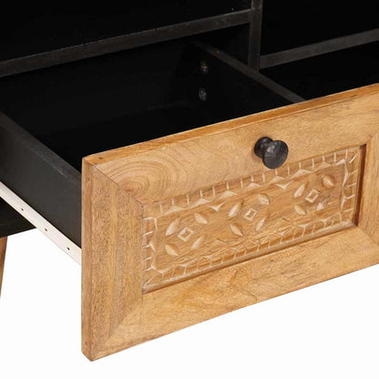 TV-Schränk Hellbraun 100 x 33 x 46 cm massives Mangoholz