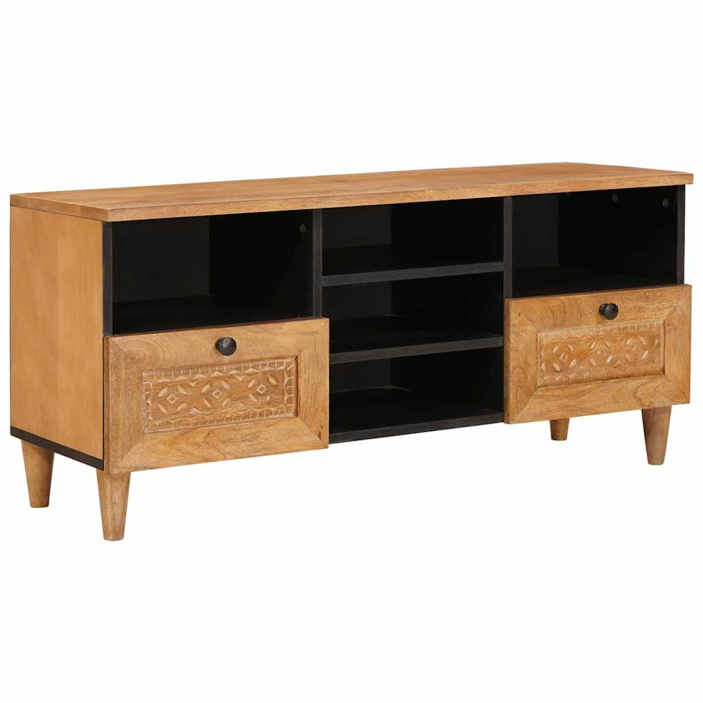 TV-Schränk Hellbraun 100 x 33 x 46 cm massives Mangoholz