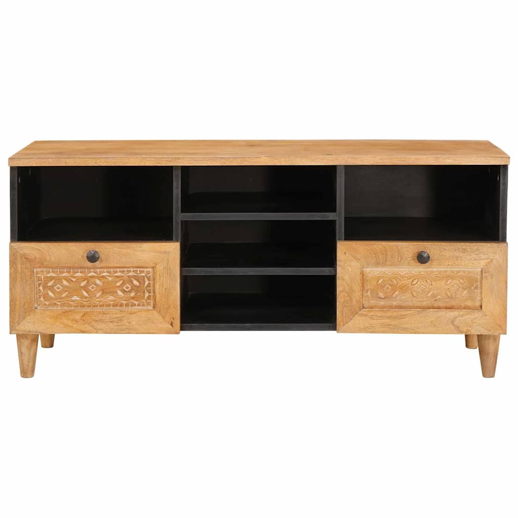 TV-Schränk Hellbraun 100 x 33 x 46 cm massives Mangoholz
