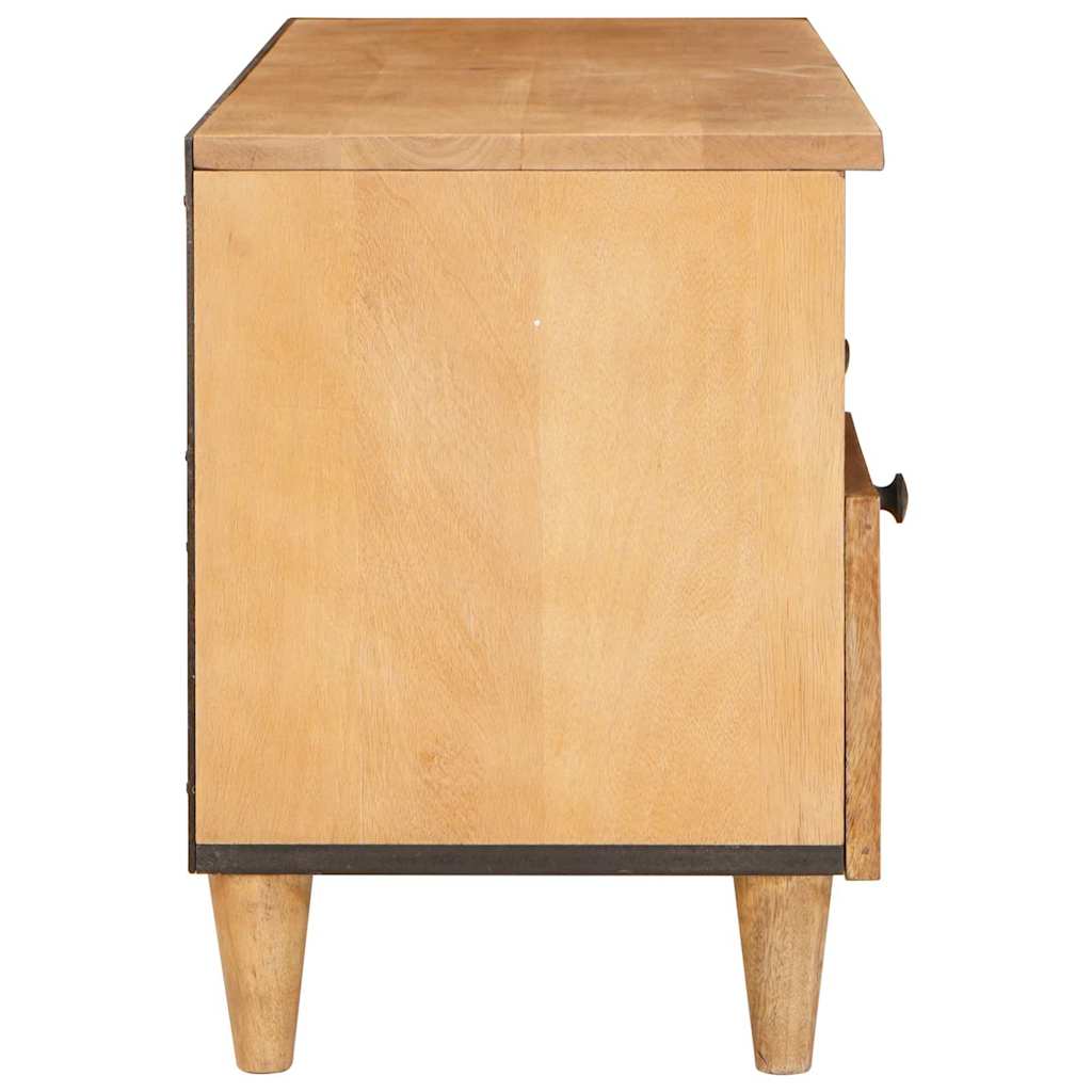 TV-Schränk Hellbraun 100 x 33 x 46 cm massives Mangoholz